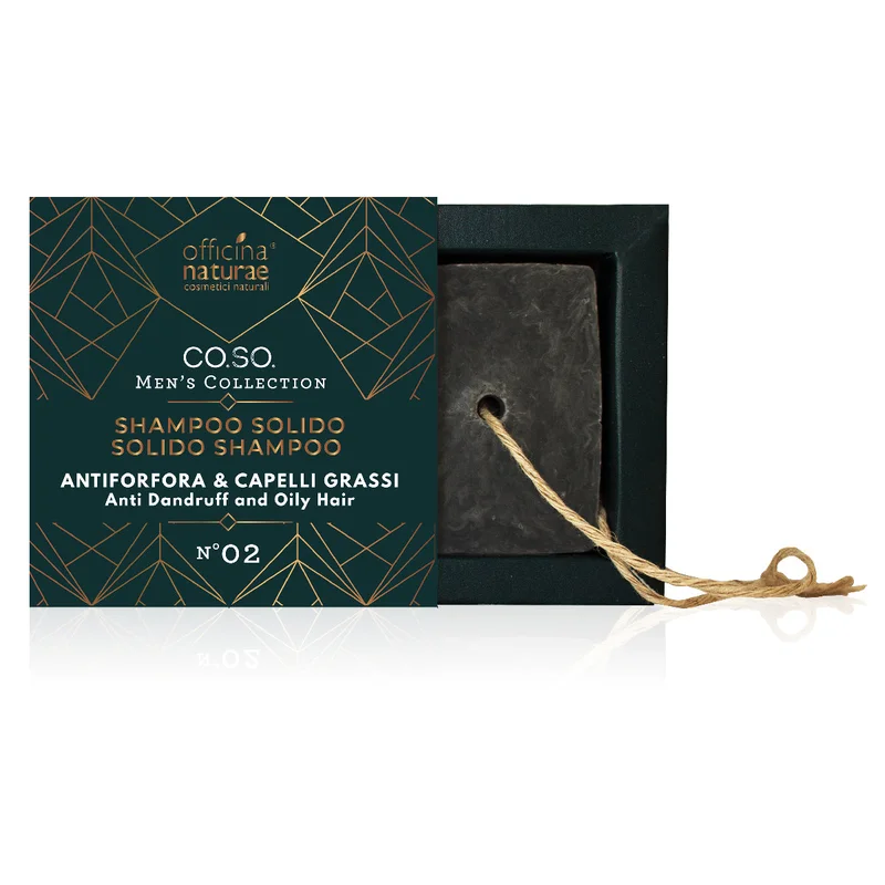 Officina Naturae CO.SO. Men's Collection SHAMPOO SOLIDO ANTIFORFORA E CAPELLI GRASSI N. 02 50g Uomo - Shampoo Antiforfora