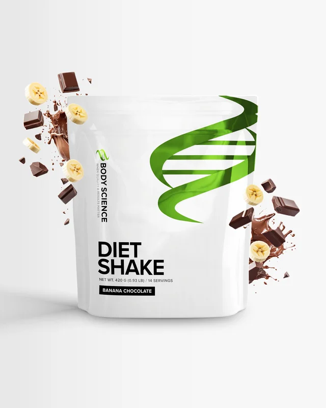 Ateriankorvike - 420 g - Banana Chocolate - Body Science Diet Shake - Painonpudotus