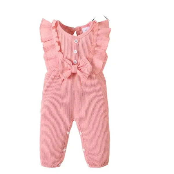 Nyfödd Baby Flickkläder En Del Jumpsuits Kläder Kortärmad Rompers Sommarkläder för Baby röd 12-18M