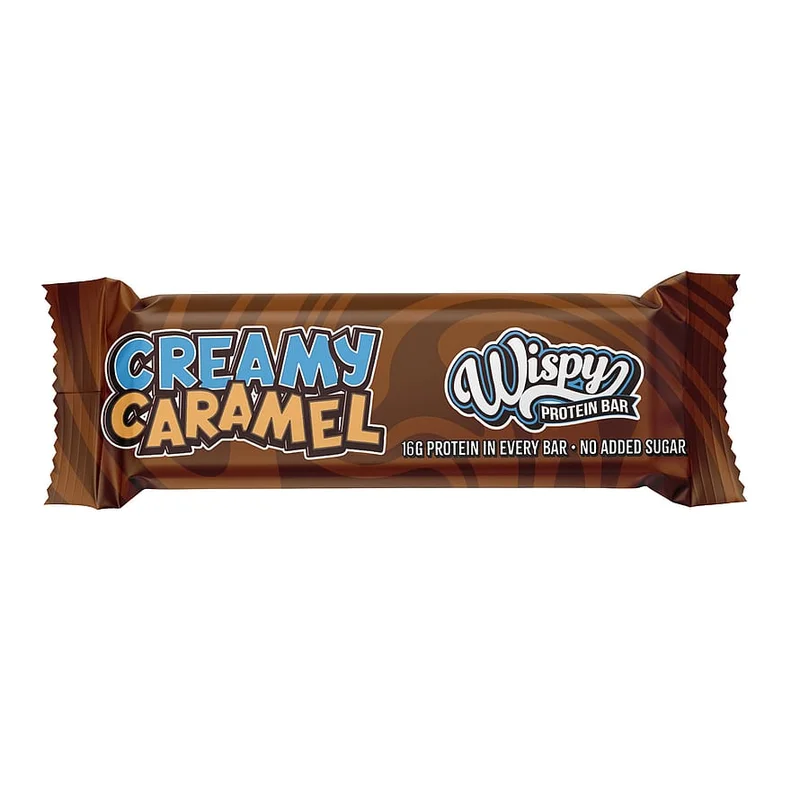 Spar 20% • Køb 2, Wispy Nutrition Proteinbar 55 g Creamy Caramel, Sport & Velvære, Protein & Energi, Energi- Og Proteinbarer