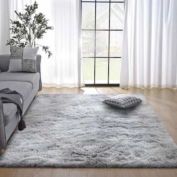 (80x160cm, Grå) Mjuk lurvig matta Mjuk halkfri matta för sovrum L