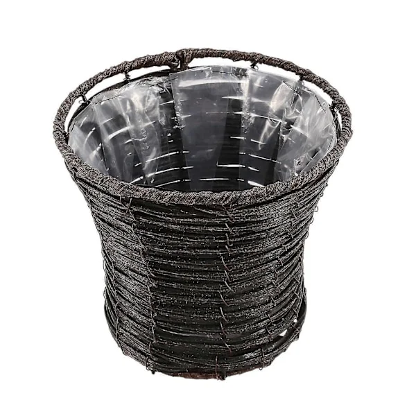 Rattan Plantekurv Rustikk Rattan Vase Blomsterpotter Sjøgress Rattan Kurv Blomsterpotteholder Cont