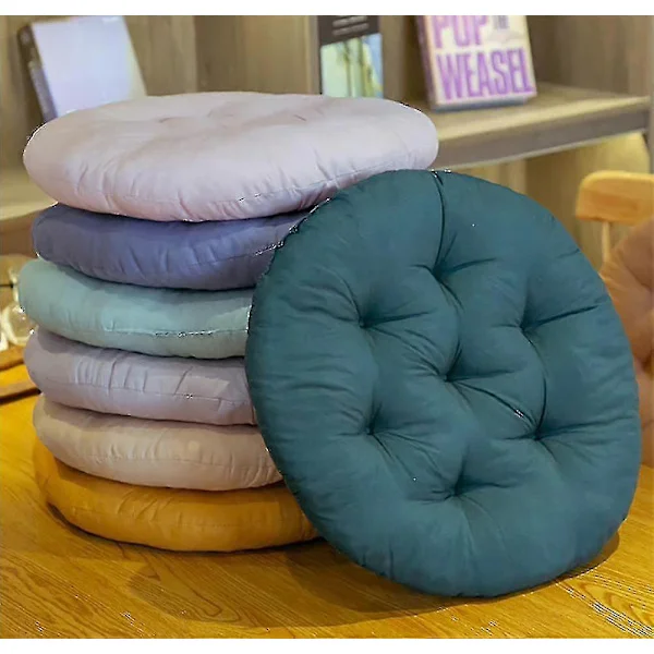 Round Seat Cushions 40cm (2 pcs) - Orthopedic Chair Pads - Comfortable Seat Cushions (blue, 2-pack)