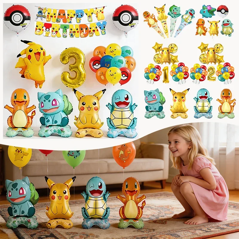 AliExpress - Niedliche Pokemon Deko-Ballons Figur Pikachu Happy Birthday Ballon Party Deko Zubehör Pokemon 3D Aluminiumfolienballon