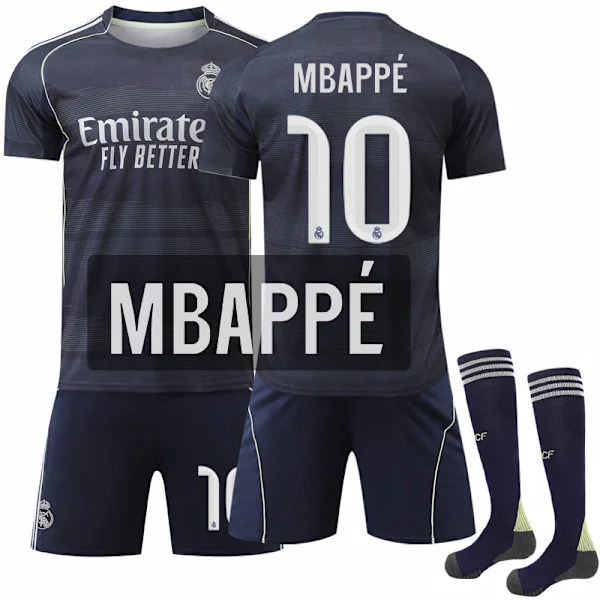 25-26 Real Madrid Udebanetrøje Sæt Med Strømper No.10 Mbappé