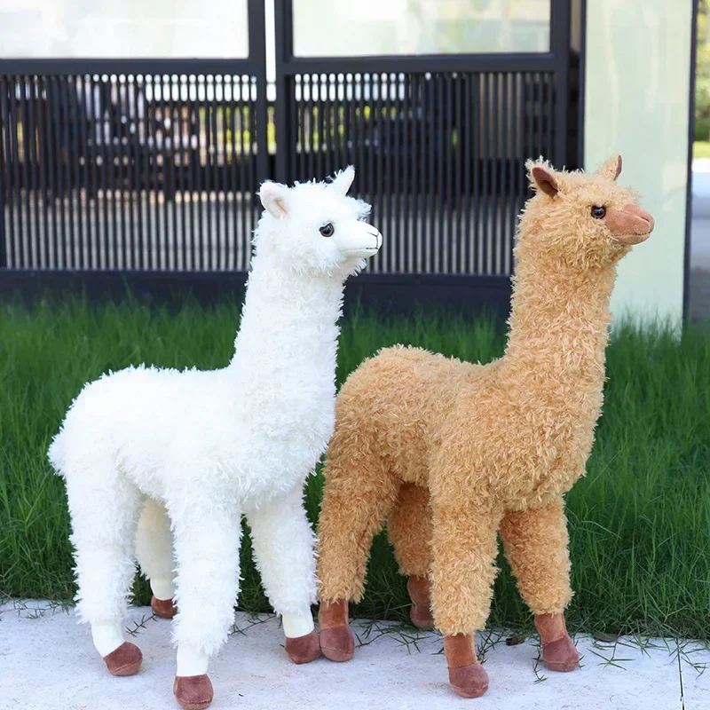 AliExpress - 38-80CM Simulation alpaga peluche poupée mignon debout australien Alpacasso peluche doux lama jouets