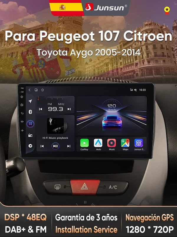 AliExpress - Junsun Wireless CarPlay voor Apple Auto autoradio stereo voor Peugeot 107 voor Toyota Aygo voor Citroen 2005 2006 2007 2008 2009 2010 