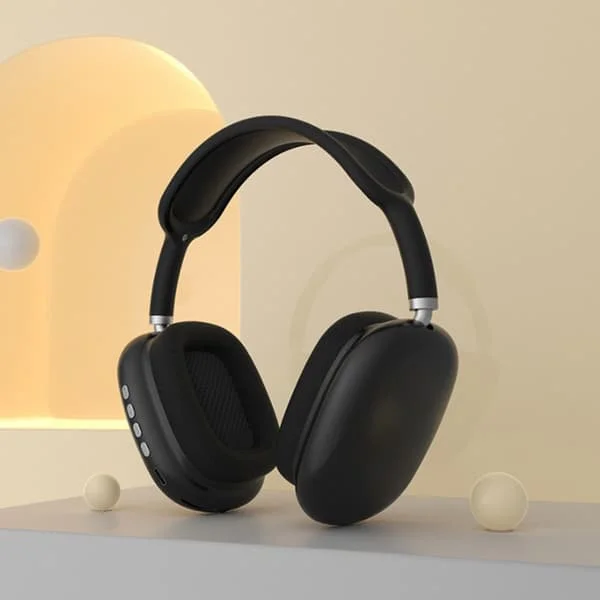 Nya P9-Max TWS Bluetooth Hörlurar Trådlösa Over-ear Hörlurar Svart