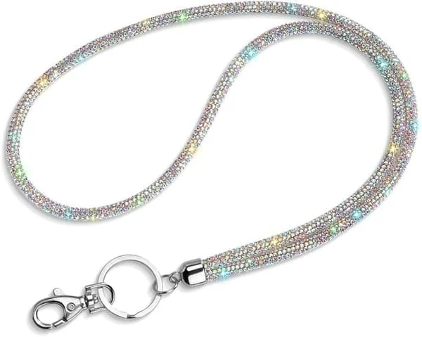Kortholder-halskæde, 31,5' All Around Bling Krystal Halskæde Damekæde (AB Farve)
