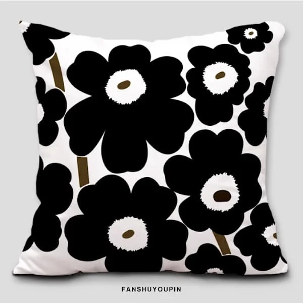 Marimekko pudebetræk 45 x 45 cm firkantede pyntepuder til sofa soveværelse med usynlig lynlås 18 x 18 tommer sæt af 1 -TB3891 45X45CM