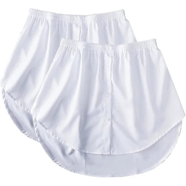 2 Pak Kvinders Skjorteforlængelser, Mini Skørt, Bluse Skørt, Petticoat Forlænger Falsk Top Kant Skjorte Mini Underskørt