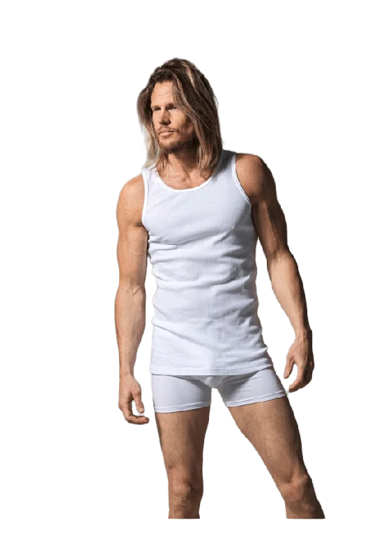 Resteröds Bambu, Linne "rib", 2-pack, Svart Underlinnen & t-shirts Herr Vit XL