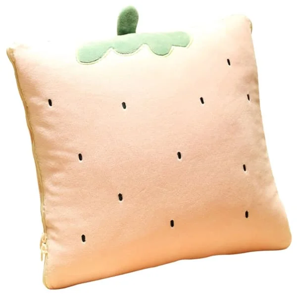 Double-sided pillow fruit pillow quilt dark green cactus nap pillow cartoon multifunctional car pillow office pillow cover-