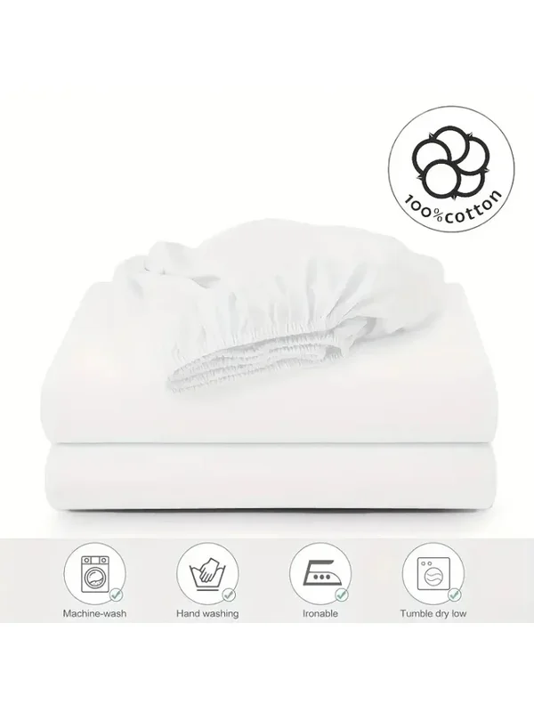 AliExpress - Baumwoll-Spannbettlaken, einfarbig, mit elastischem Band, Bettlaken, King-Size-Matratzenbezug, 140 x 190, 200 x 200 Bettwäsche