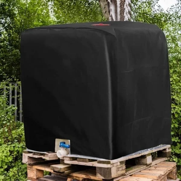 (svart) IBC Tankskydd Presenning - Svart - 116 x 100 x 120 cm - Anti-UV Anti-Regn