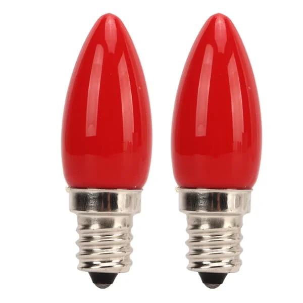 2 STK E12 4LEDS S2835 1.5W 220V Rød Glass Lysekrone Lyspære for Takvegglampe