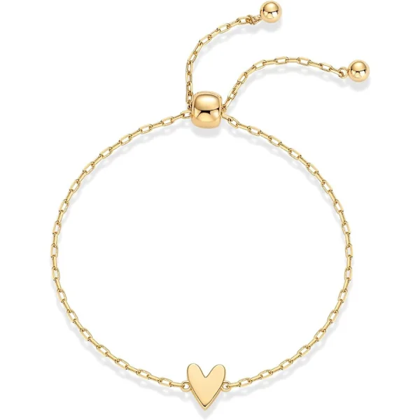 armband, guldpläterat hjärtformat hängsmycke armband guld