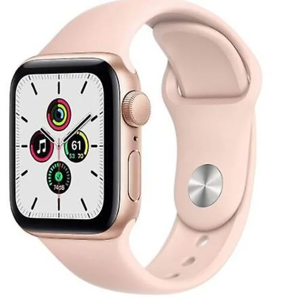 Smartwatch Apple Watch SE 2020 Guld 44mm Band Gummi Sport GPS Klocka
