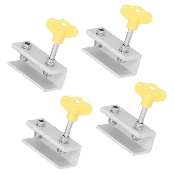 4 Set Window Door Frame Lock Security Adjustable Stop with Key Home Office Supplies [DB]