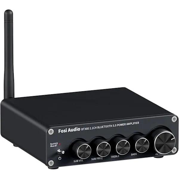 Fosi Audio BT30D Bluetooth 5.0 stereoäänivastaanotinvahvistin 2.1-kanavainen hifi-luokan D integroitu vahvistin 2x50 wattia