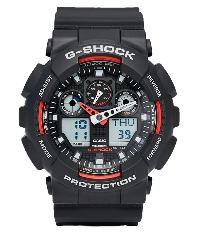 Casio G-Shock GA-100 Svart/Rød