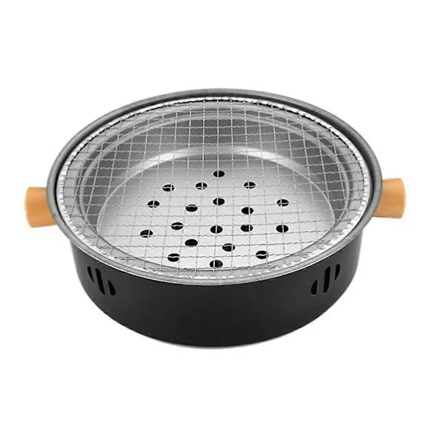 Bærbar kullgrill, kullgrill, mini kullgrill multifunksjonell kullgrill røykfri rund bordkullgrill, for