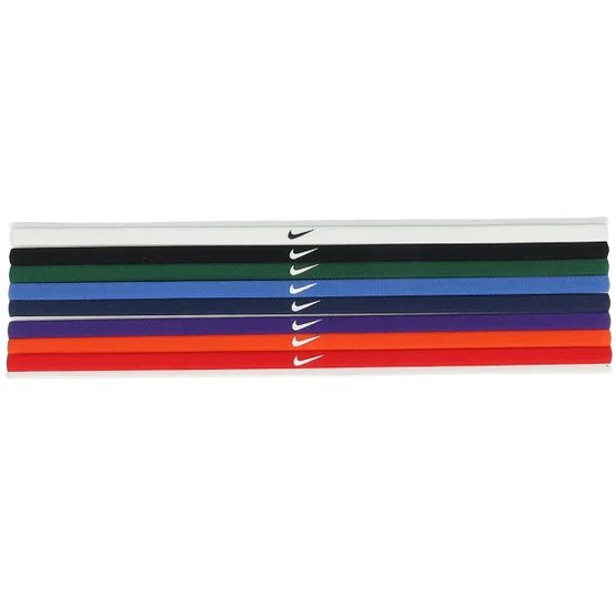 Nike - Multi headband Bonnet - 8 Pack Nike Skinny White/Black/Green Hairbands @ Hatstore