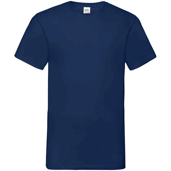 Fruit of the Loom Valueweight V-ringad T-shirt för män 4XL Marinblå