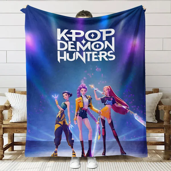 [LCS]Huntrix K-Pop-tæppe med print | Flonelplaid til sofa og seng (Anime-tema)]SNT056]150+130cm SNT056