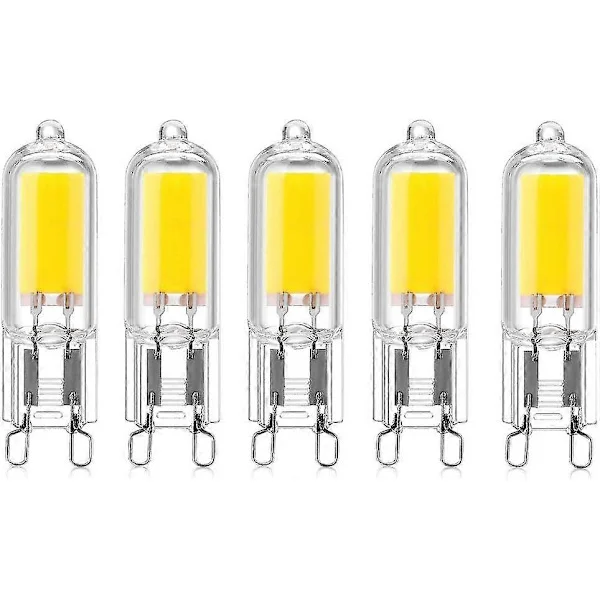5-pack 2W G9 Capsule Base Bubble LED Bulbs 220V 200 Lumen 10W-20W Halogen Lamp Equivalent Chip Desk Lamp Wall Lamp Warm White 3000k