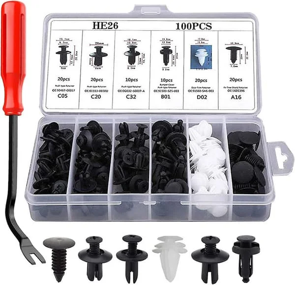 100 st Nitar Clips Plast Universal Plast Stänkskärm Clips Clips Bil Bu