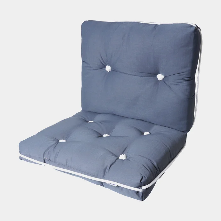 Cuscino per barca con kapok 1852-Marine, 45 x 74 x 8 cm, grigio, doppio