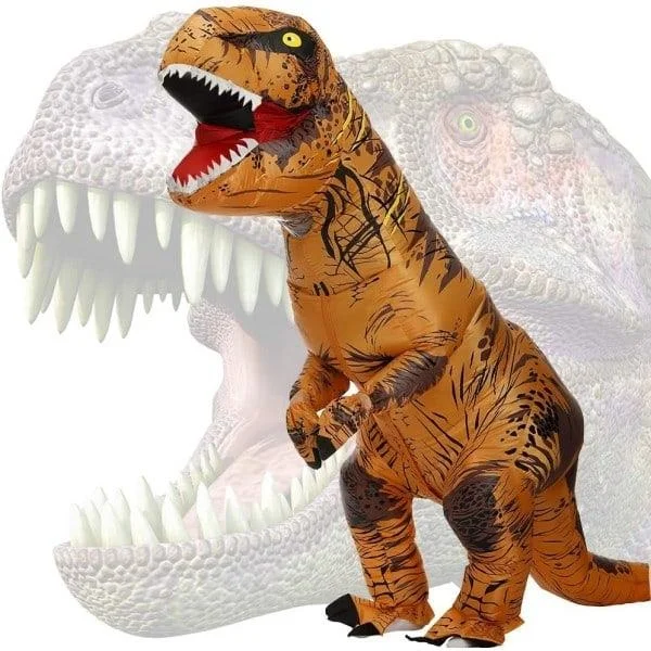(Brun) Tyrannosaurus Rex Kostyme Voksen Dinosaur Kostyme Oppblåsbar