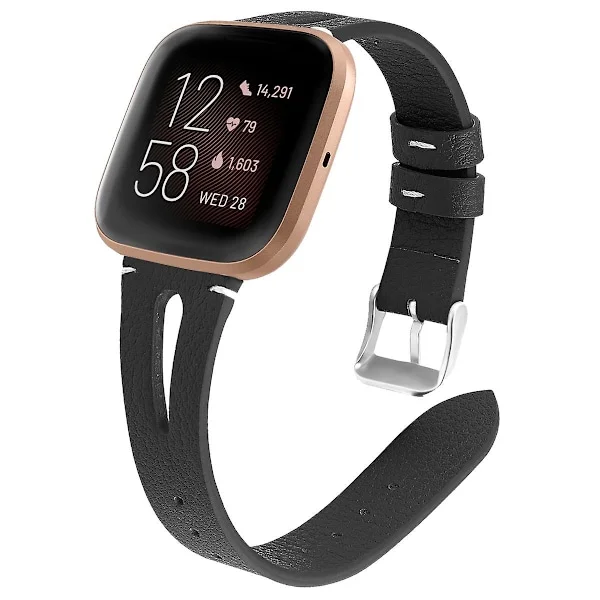 Svart Svart kompatibel med Fitbit Versa 2 reim kompatibel med Fitbit Versa 2