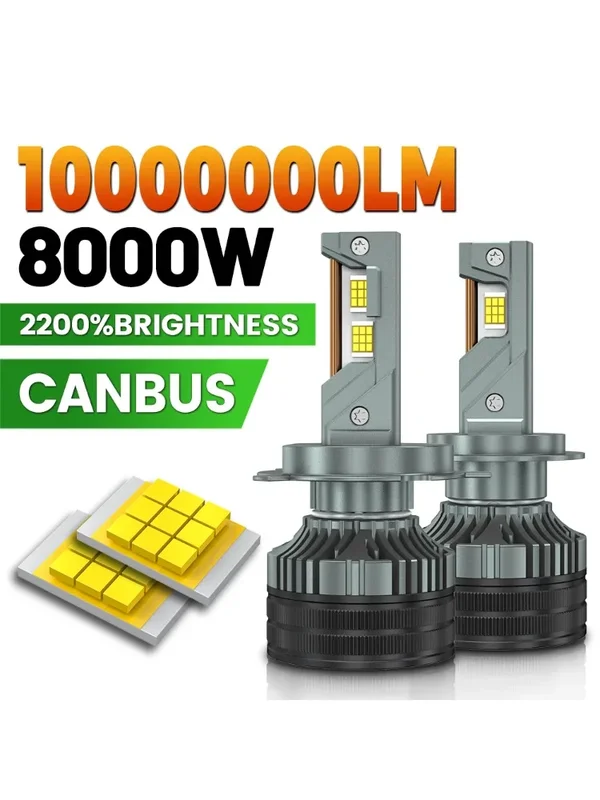 AliExpress - Ampoules de phares de voiture H7 H4 Led Canbus 8000W 10000000LM H8 lampe à LED H9 H11 HB3 9005 HB4 9006 H1 9012 Hir2 LED 6000K 