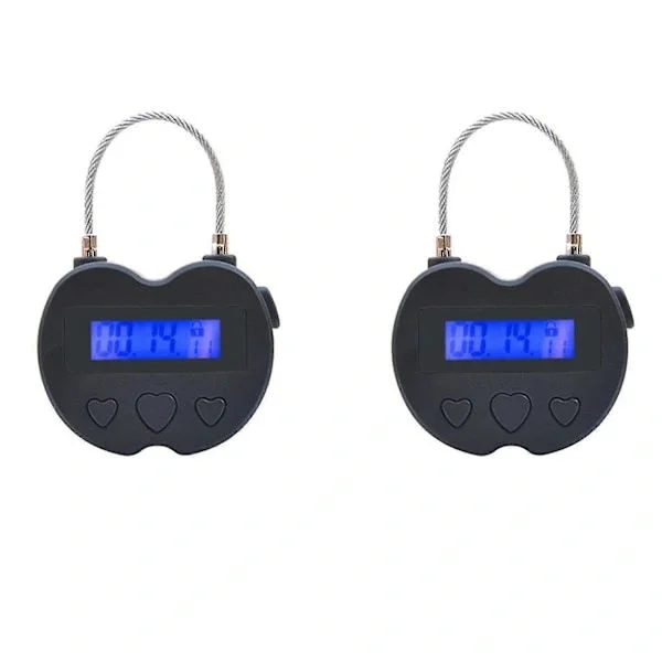 Smart tidslås LCD-display timer USB uppladdningsbar tillfällig timer hänglås återställ elektronik 1-pack