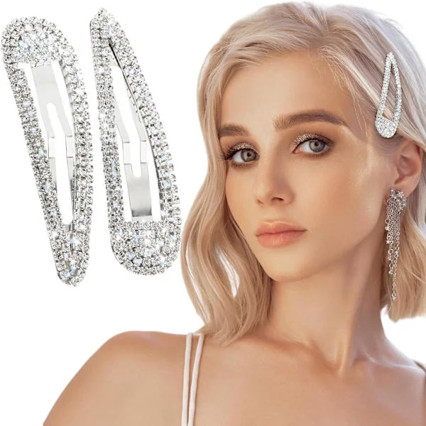 2 st Rhinestone Hårspännen Metall Snäpp Hårnålar Håraccessoarer Dekorativa Håraccessoarer för Kvinnor Flickor