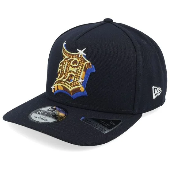 New Era - MLB Blauw adjustable Cap - Detroit Tigers 9FIFTY Emblem Navy A-Frame Adjustable @ Hatstore
