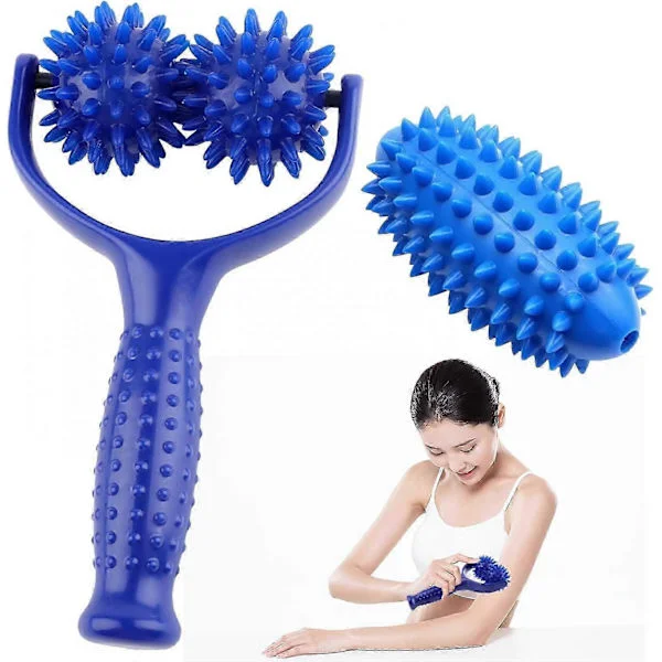 Massage Roller, Massage Roller with Knobs, Massage Roller with 3 Massage Balls, Massage Roller, Massage Balls, Self-Massage Roller for Thighs -GSL
