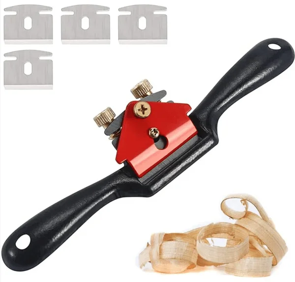 Adjustable Hand Planer for Woodworking, Wood Cutter, 210mm Adjustable Spoke Hand Planer with 4 Blades