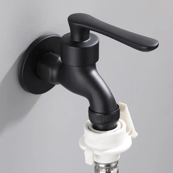 Metal Wall Faucet - Vintage Black Brass Faucet - Dishwasher, Sink, Cold Water Faucet - for Bathroom, Kitchen, Garden, Indoor & Outdoor