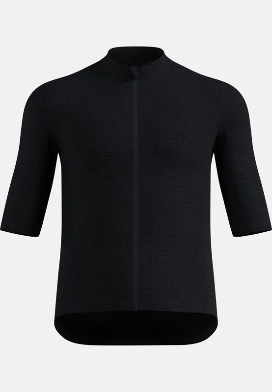Odlo Men's Zeroweight Merino Cycling T-Shirt Full-Zip, L, black