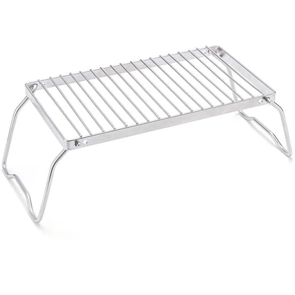 Utomhus randig grill grill grill lång kruka rostfritt stål hopfällbart stativ bärbar rack avlopp
