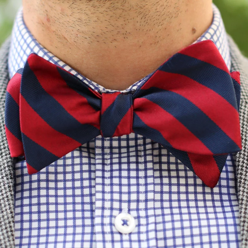 Striped Old School Pre-Tied Bow Tie for Men - Pre-tied bow ties