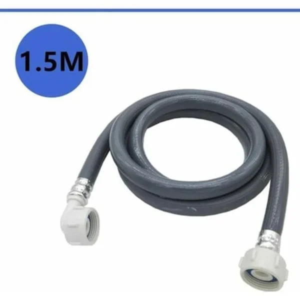 Tvättmaskin Vattenslang 1,5 m inloppsslang Förlängning vattenslang, 25 mm 3/4 tum vinkel/rak vatteninloppsslang, för disk