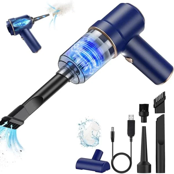 Sladdlös Handhållen Dammsugare för Bil, 45W 3600mA Kraftfull Mini Dammsugare, Handhållen Dammsugare med LED-Lampa & Tvättbart Filter