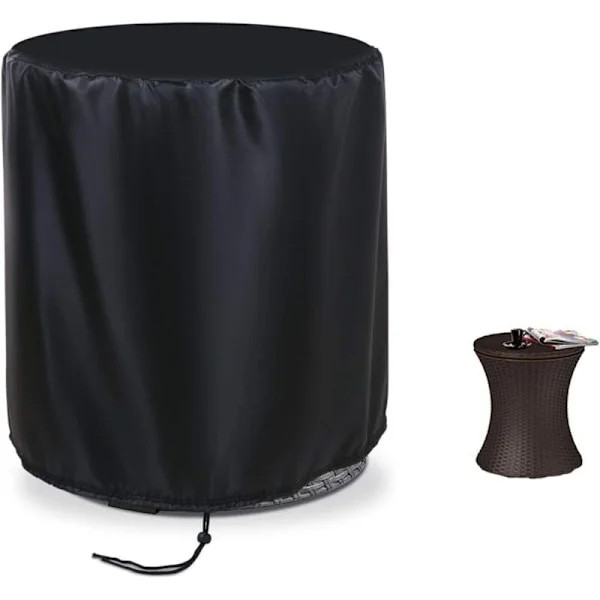 Vanntett trekk for lite rundt bord, utebord, vanntett isbøtte trekk, svart (52 x 58 cm)