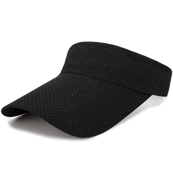 Solskjerm for menn kvinner - Golf solskjerm caps tennis solskjerm sport justerbar veldig tynn solskjerm hurtigtørkende unisex caps, svart