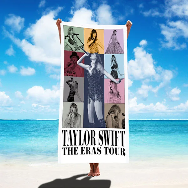 【BEMS】140x180cm Mikrofiber Badehåndklæde Kendis Omgivende Rektangulært Badehåndklæde Taylor Swift Sanger Badehåndklæde