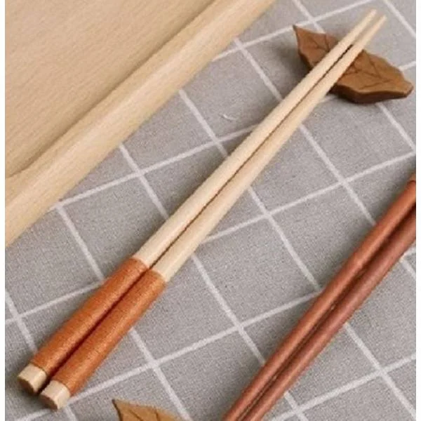Japanske spisepinner - Håndlaget - Kastanje - Spisepinner - Spisebestikk - Inkluderer hvile - Lys brun/Lys brun